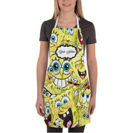 Onyourcases Spongebob Squarepants Collage Custom Personalized Name Kitchen Apron With Best Brand Adjustable Awesome Strap Pockets For Cooking Cafe Baking Cheff Coffee Barista Bartender