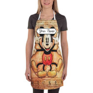 Onyourcases Vitruvian Mickey Mouse Custom Personalized Name Kitchen Apron With Adjustable Awesome Best Brand Strap Pockets For Cooking Cafe Baking Cheff Coffee Barista Bartender