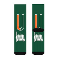 Onyourcases Miami Hurricanes Custom Socks Sublimation Awesome Printed Sports Elite Socks Polyester Bottoms Gymnastic Running Yoga School Basketball Skatebording Spandex