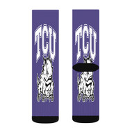 Onyourcases TCU Horned Frogs Custom Socks Sublimation Awesome Printed Sports Elite Socks Polyester Bottoms Gymnastic Running Yoga School Basketball Skatebording Spandex