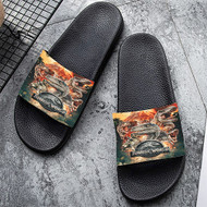 Onyourcases Jurassic World Fallen Kingdom Custom Adults Slippers Flip-flops Shoes Shoes Adults Black And White Slippers Non Slip Slippers