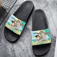 Onyourcases Mowgli and Baloo The Jungle Book Custom Adults Slippers Flip-flops Shoes Shoes Adults Black And White Slippers Non Slip Slippers