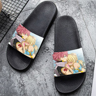 Onyourcases Natsu Dragneel and Lucy Heartfilia Custom Adults Slippers Flip-flops Shoes Shoes Adults Black And White Slippers Non Slip Slippers