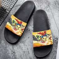 Onyourcases Tasmanian Devil vs Justice League DC Comics Custom Adults Slippers Flip-flops Shoes Shoes Adults Black And White Slippers Non Slip Slippers