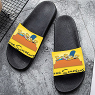 Onyourcases The Simpsons Watching TV Custom Adults Slippers Flip-flops Shoes Shoes Adults Black And White Slippers Non Slip Slippers