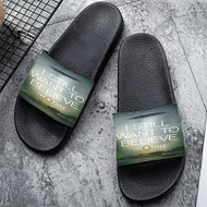 Onyourcases The X Files I Still Want to Believe Custom Adults Slippers Flip-flops Shoes Shoes Adults Black And White Slippers Non Slip Slippers