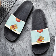 Onyourcases Winnie The Pooh With Ballon Disney Custom Adults Slippers Flip-flops Shoes Shoes Adults Black And White Slippers Non Slip Slippers