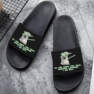 Onyourcases Yoda Star Wars Talk To My Hand Custom Adults Slippers Flip-flops Shoes Shoes Adults Black And White Slippers Non Slip Slippers