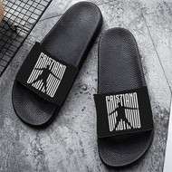 Onyourcases CR7 Cristiano Ronaldo Custom Adults Slippers Flip-flops Shoes Shoes Adults Black And White Slippers Non Slip Slippers