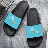 Onyourcases rick and morty Run Custom Adults Slippers Flip-flops Shoes Shoes Adults Black And White Slippers Non Slip Slippers