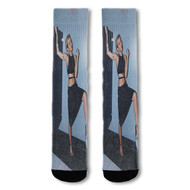 Onyourcases Miley Cyrus Cigarette Custom Socks Sublimation Awesome Printed Sports Elite Socks Top Polyester Brand New Bottoms Gymnastic Running Yoga School Basketball Skatebording Spandex