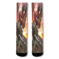 Onyourcases Mikasa Attack on Titan Fight Custom Socks Sublimation Awesome Printed Sports Elite Socks Top Polyester Bottoms Brand New Gymnastic Running Yoga School Basketball Skatebording Spandex