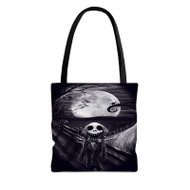 Onyourcases Jack Skellington The Scream Custom Personalized Tote Bag Canvas Bag Pouch Pocket Bag Book School Hang Out Polyester Cotton Bags All Over Print Tote Bag Work Travel Bags Fashionable Totebag