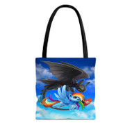 Onyourcases Rainbow Dash and Toothless Custom Personalized Tote Bag Canvas Bag Pouch Pocket Bag Book School Hang Out Polyester Cotton Bags All Over Print Tote Bag Work Travel Bags Fashionable Totebag