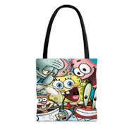 Onyourcases Spongebob and Friends Custom Personalized Tote Bag Canvas Bag Pouch Pocket Bag Book School Hang Out Polyester Cotton Bags All Over Print Tote Bag Work Travel Bags Fashionable Totebag