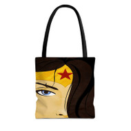 Onyourcases Wonder Woman Face Art Custom Personalized Tote Bag Canvas Bag Pouch Pocket Bag Book School Hang Out Polyester Cotton Bags All Over Print Tote Bag Work Travel Bags Fashionable Totebag