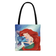 Onyourcases Ariel and Stitch Disney Custom Personalized Tote Bag New Canvas Bag Pouch Pocket Bag Book School Hang Out Polyester Cotton Bags All Over Print Tote Bag Work Travel Bags Fashionable Totebag