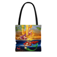 Onyourcases Tangled Rapunzel and Ariel Mermaid Disney Custom Personalized Tote Bag New Canvas Bag Pouch Pocket Bag Book School Hang Out Polyester Cotton Bags All Over Print Tote Bag Work Travel Bags Fashionable Totebag