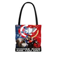 Onyourcases Captain America Civil War Whose Side Are You On Custom Personalized Tote Bag Canvas Bag New Pouch Pocket Bag Book School Hang Out Polyester Cotton Bags All Over Print Tote Bag Work Travel Bags Fashionable Totebag