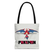 Onyourcases Pok mon Ash and Charizard Custom Personalized Tote Bag Canvas Bag New Pouch Pocket Bag Book School Hang Out Polyester Cotton Bags All Over Print Tote Bag Work Travel Bags Fashionable Totebag