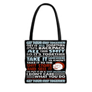 Onyourcases Rick and Morty Get Your Shit Together Custom Personalized Tote Bag Canvas Bag New Pouch Pocket Bag Book School Hang Out Polyester Cotton Bags All Over Print Tote Bag Work Travel Bags Fashionable Totebag