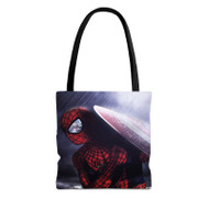 Onyourcases Spiderman With Captain America Shield Custom Personalized Tote Bag Canvas Bag New Pouch Pocket Bag Book School Hang Out Polyester Cotton Bags All Over Print Tote Bag Work Travel Bags Fashionable Totebag