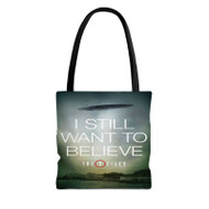 Onyourcases The X Files I Still Want to Believe Custom Personalized Tote Bag Canvas Bag New Pouch Pocket Bag Book School Hang Out Polyester Cotton Bags All Over Print Tote Bag Work Travel Bags Fashionable Totebag