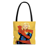 Onyourcases Captain Marvel Comics Custom Personalized Tote Bag Canvas Bag Pouch Pocket Bag New Book School Hang Out Polyester Cotton Bags All Over Print Tote Bag Work Travel Bags Fashionable Totebag