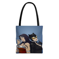 Onyourcases Catwoman and Wonder Woman Sexy Custom Personalized Tote Bag Canvas Bag Pouch Pocket Bag Book School Hang Out Polyester Cotton Bags All Over Print Tote Bag Work Travel Bags Fashionable New Totebag