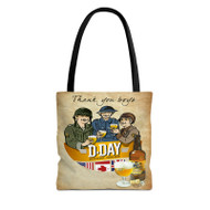 Onyourcases D Day Custom Personalized Tote Bag Canvas Bag Pouch Pocket Bag Book School Hang Out Polyester Cotton Bags All Over Print Tote Bag Work Travel Bags Fashionable New Totebag