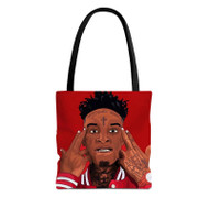 Onyourcases 21 savage Custom Personalized Tote Bag Awesome Canvas Bag Pouch Pocket Bag Book School Hang Out Polyester Cotton Bags All Over Print Tote Bag Work Travel Bags Fashionable Totebag