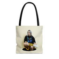 Onyourcases Billie Eilish Newest Custom Personalized Tote Bag Awesome Canvas Bag Pouch Pocket Bag Book School Hang Out Polyester Cotton Bags All Over Print Tote Bag Work Travel Bags Fashionable Totebag