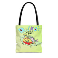 Onyourcases Rocko s Modern Life Top Custom Personalized Tote Bag Canvas Bag Pouch Pocket Bag Book School Hang Out Polyester Cotton Bags Tote Bag Work Travel Bags Fashionable Totebag