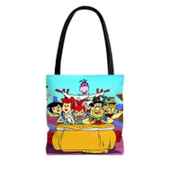 Onyourcases The Flintstones Animation Custom Personalized Tote Bag Canvas Bag Pouch Pocket Bag Book School Polyester Cotton Bags All Over Print Tote Bag Work Travel Bags Fashionable Totebag