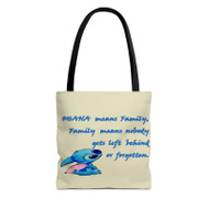 Onyourcases Disney Ohana Means Family Lilo and Stitch Custom Personalized Tote Bag Canvas Bag Pouch Pocket Bag School Hang Out Polyester Cotton Bags All Over Print Tote Bag Travel Bags Fashionable Totebag