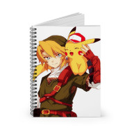 Onyourcases Link and Pikachu Custom Spiral Notebook Ruled Line 118 Pages 59 Sheets 6 x 8 Inch 90 Gsm Paper School Work Business Notebook Blocknotes Schedule Diary Notes Journal