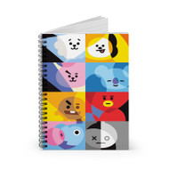 Onyourcases BT21 Characters Custom Spiral Notebook Ruled Line 118 Pages 59 Sheets 6 x 8 Inch 90Gsm Paper School Work Business Notebook Blocknotes Schedule Diary Notes Journal