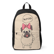 Onyourcases Pug Custom Backpack Unisex Personalized Waterproof Travel Bag School Bag Work Bag Laptop Lunch Office Book Fabric Backpack