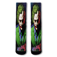 Onyourcases The Joker Why So Serious Custom Socks Sublimation Printed Sports Elite Socks Top Polyester Bottoms Brand New Gymnastic Running Yoga School Basketball Skatebording Spandex Awesome