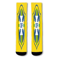 Onyourcases Brazil World Cup 2018 Custom Socks Sublimation Printed Sports Elite Socks Top Polyester Bottoms Brand New Gymnastic Running Yoga School Basketball Skatebording Spandex Awesome