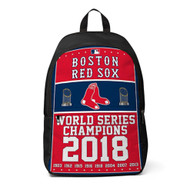 Onyourcases MLB Boston Red Sox Champions Custom Backpack Unisex Personalized Top Waterproof Travel Bag School Bag Work Bag Laptop Lunch Office Book Fabric Backpack