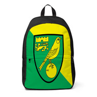 Onyourcases Norwich City FC Custom Backpack Unisex Personalized Top Waterproof Awesome Travel Bag School Bag Work Bag Laptop Lunch Office Book Fabric Backpack