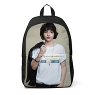 Onyourcases Finn Wolfhard White Custom Backpack Unisex Personalized Waterproof Awesome Nice Travel Bag Brand School Bag Work Bag Laptop Lunch Office Book Fabric Backpack