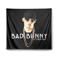 Onyourcases Bad Bunny Art Custom Printed Silk Fabric Tapestry Indoor Wall Decor Art Hanging Home Arts Decorative Wall Painting