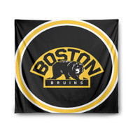 Onyourcases Boston Bruins NHL Custom Printed Silk Fabric Tapestry Indoor Wall Decor Art Hanging Home Arts Decorative Wall Painting