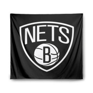 Onyourcases Brooklyn Nets NBA Art Custom Printed Silk Fabric Tapestry Indoor Wall Decor Art Hanging Home Arts Decorative Wall Painting