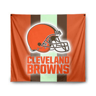 Onyourcases Cleveland Browns NFL Custom Printed Silk Fabric Tapestry Indoor Wall Decor Art Hanging Home Arts Decorative Wall Painting