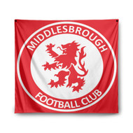 Onyourcases Middlesbrough FC Custom Printed Silk Fabric Tapestry Indoor Wall Decor Art Hanging Home Arts Decorative Wall Painting