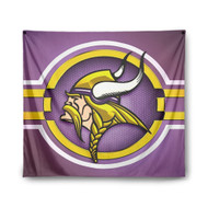 Onyourcases Minnesota Vikings NFL Custom Printed Silk Fabric Tapestry Indoor Wall Decor Art Hanging Home Arts Decorative Wall Painting