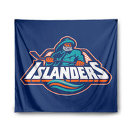 Onyourcases New York Islanders NHL Art Custom Printed Silk Fabric Tapestry Indoor Wall Decor Art Hanging Home Arts Decorative Wall Painting